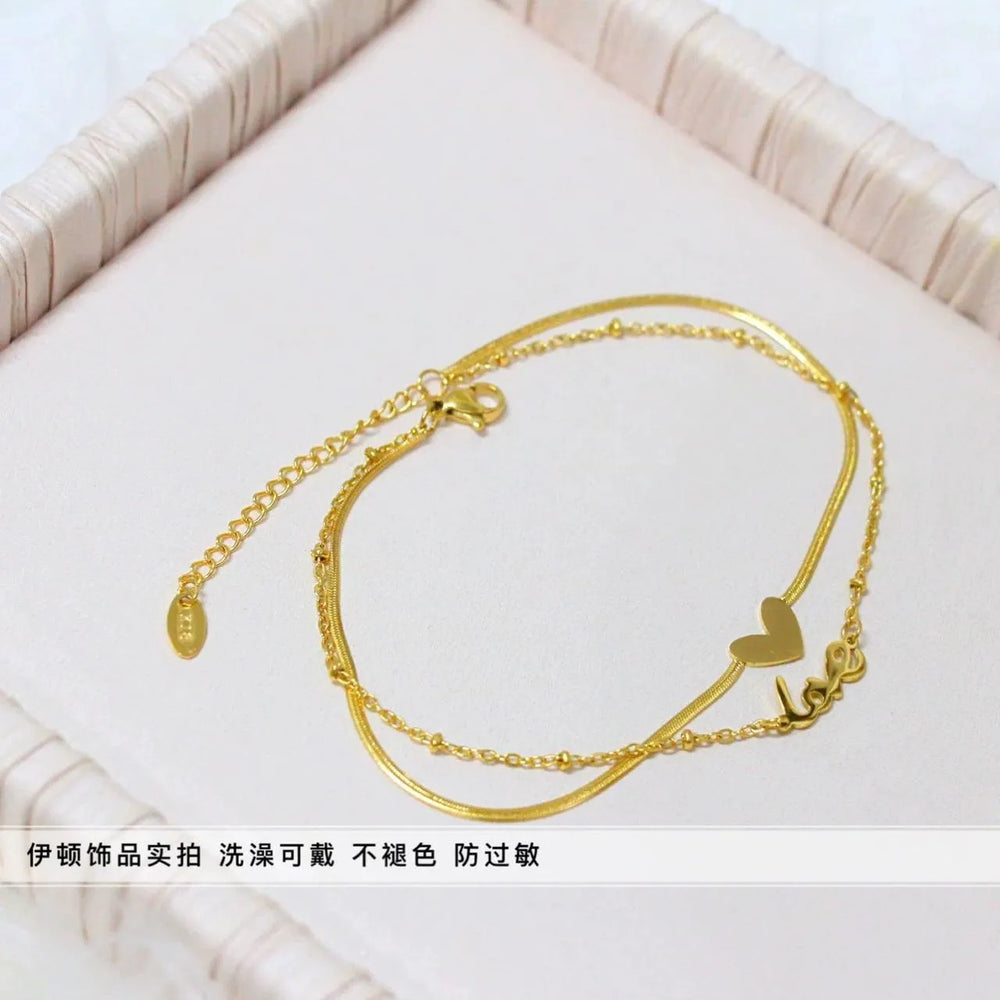 Stainless Steel Heart Love Anklet Cosmia
