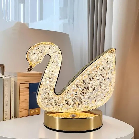 Crystal Swan Table Lamp 3 light Mode Cosmia.pk