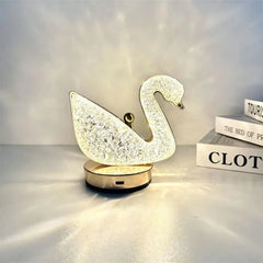Crystal Swan Table Lamp 3 light Mode Cosmia.pk