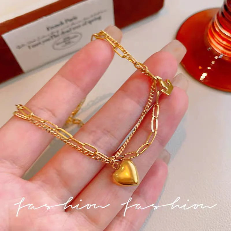 Heart anklet plus Bracelet Cosmia