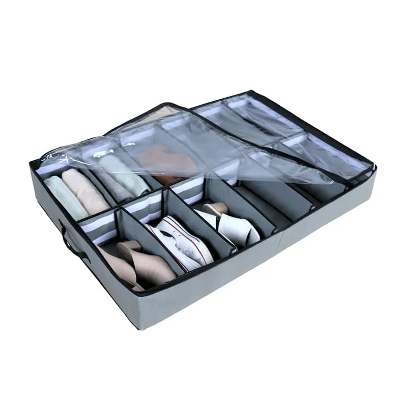 12-Pair Under-Bed Shoe Organizer – Space-Saving Shoe Storage Solution Cosmia.pk