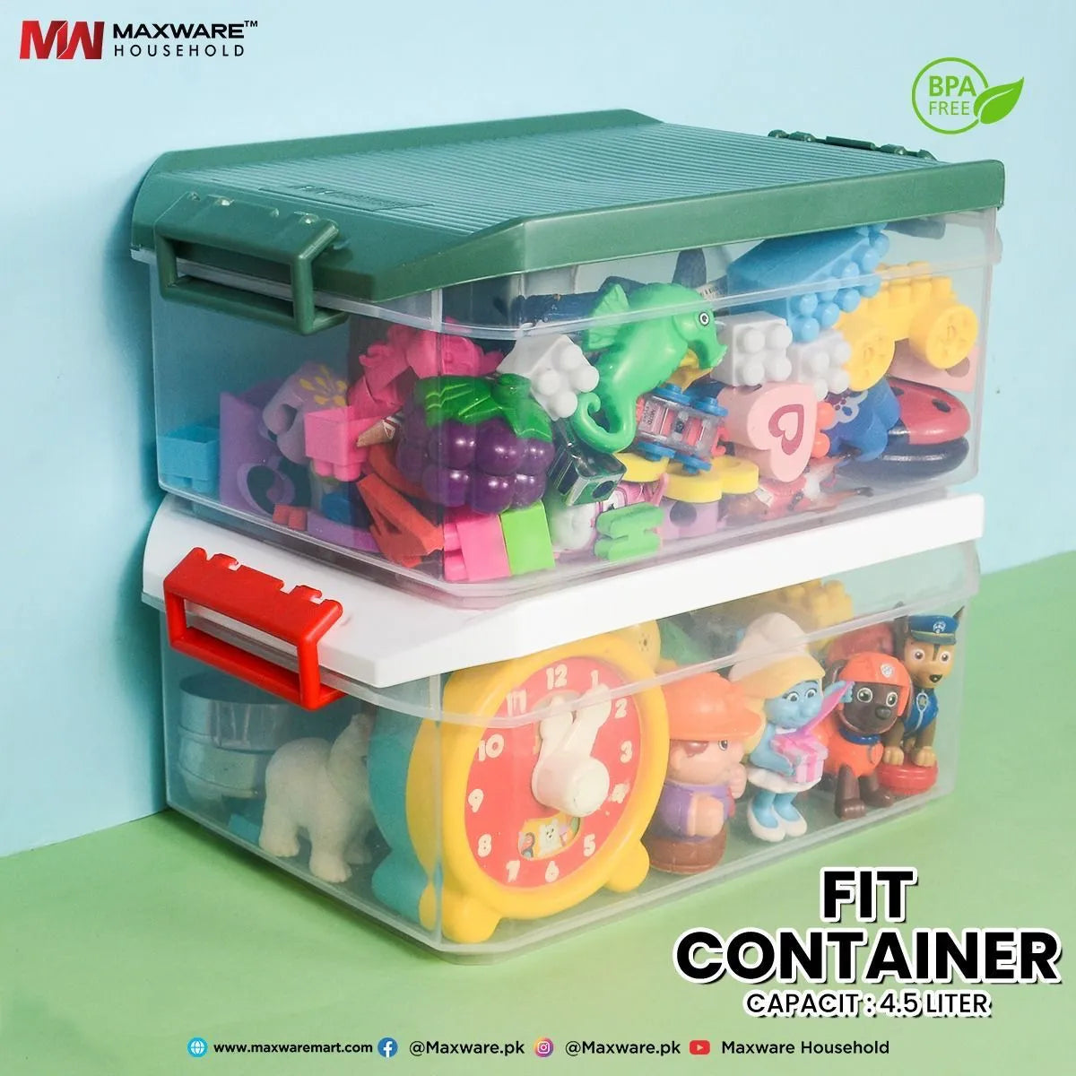 Maxware Household Fit Container - 4.5ltr maxware