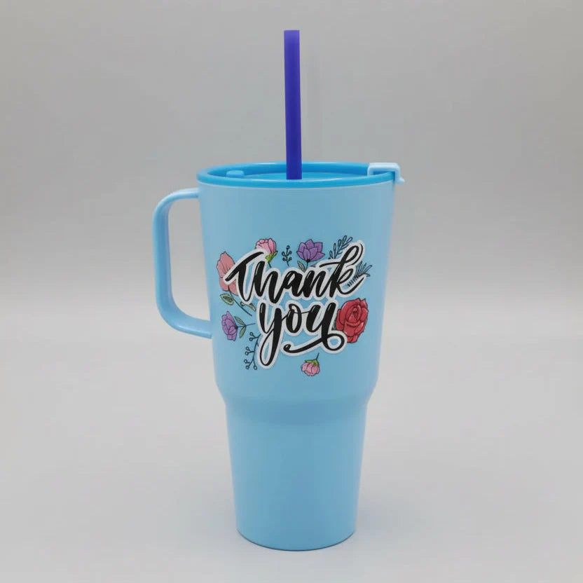 Plastic Printed Dip and Drink Straw Tumblers Cosmia.pk
