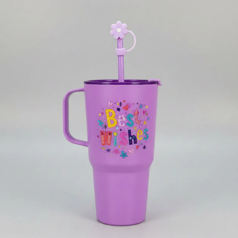 Plastic Printed Dip and Drink Straw Tumblers Cosmia.pk
