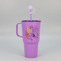 Plastic Printed Dip and Drink Straw Tumblers Cosmia.pk