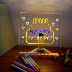 Acrylic dry-erase message board with an LED light-up base Cosmia.pk