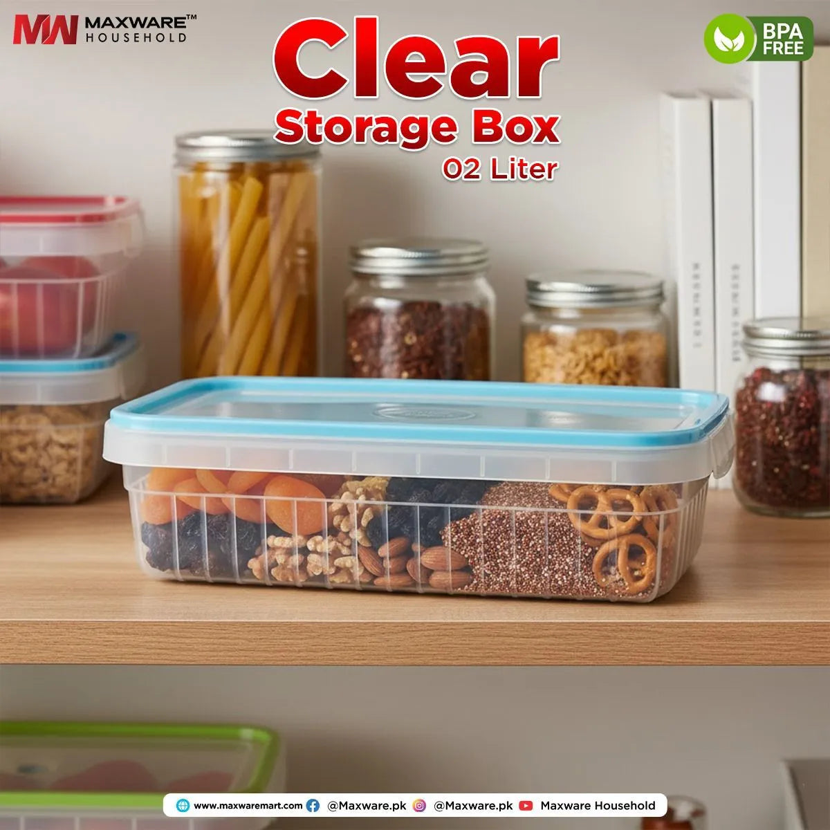 Maxware Air Lock Clear Storage Box maxware
