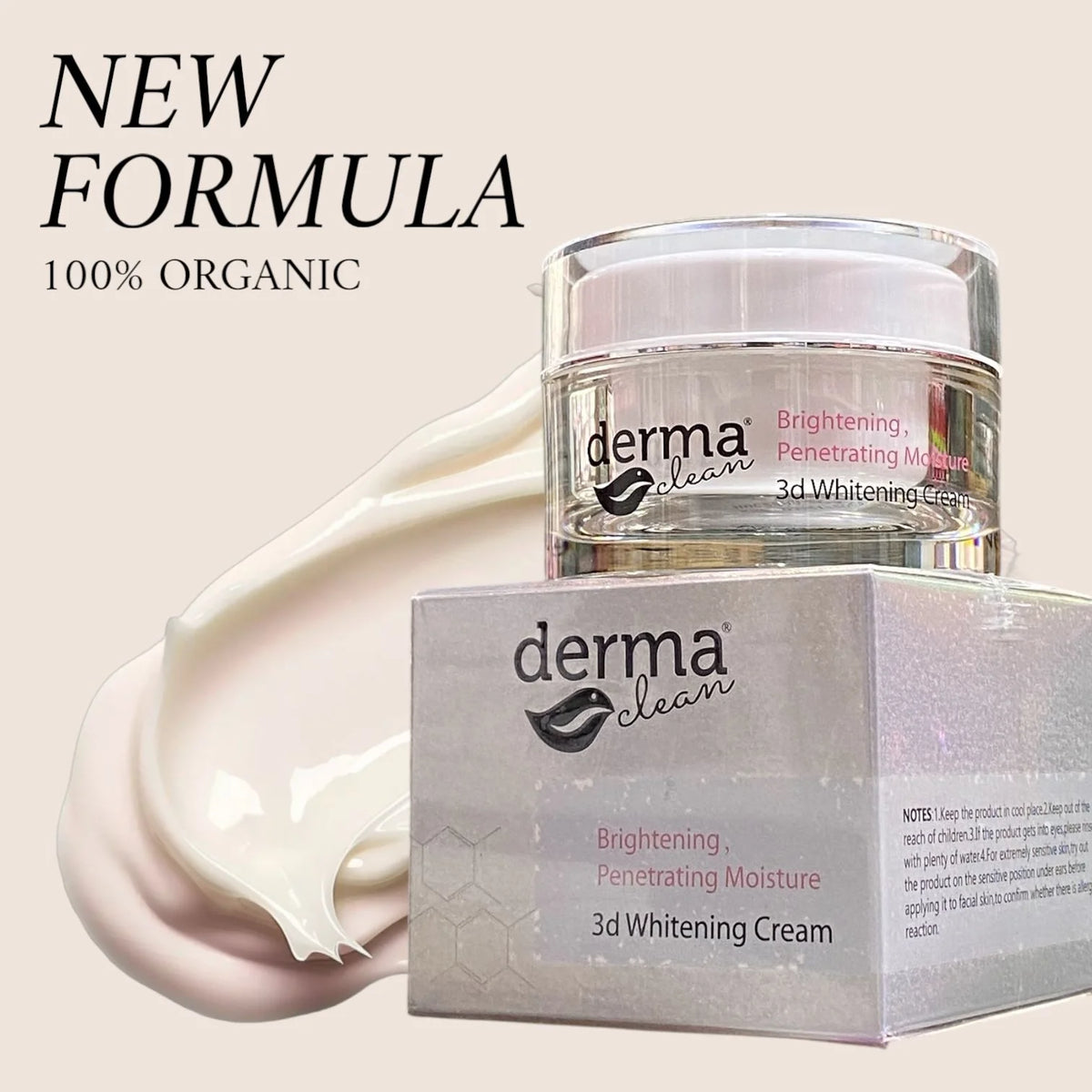 Derma Clean 3D Whitening Brightening Penetrating Moisture Cream - 30g Derma Clean