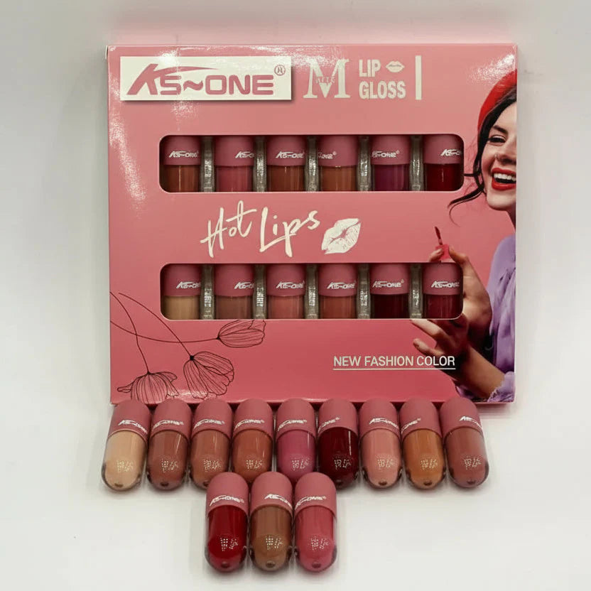 Ks~ONE Matte Hot Lips Lip Gloss Set - Pack of 12 KS-ONE