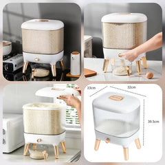 10kg Elegant Ripple Acrylic Rice Dispenser With Lid Cosmia.pk