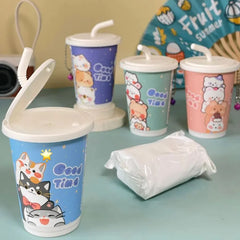Wet Wipes Sipper Glass – 30 Sheets | Cute & Portable Canister Design Cosmia.pk