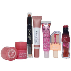 6 in 1 Deals Keychain Style lip gloss & Water Light lip gloss & Stick Cosmia.pk