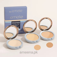 Emelie Double Face Powder – 2-in-1 Compact for Flawless Matte Finish Emelie