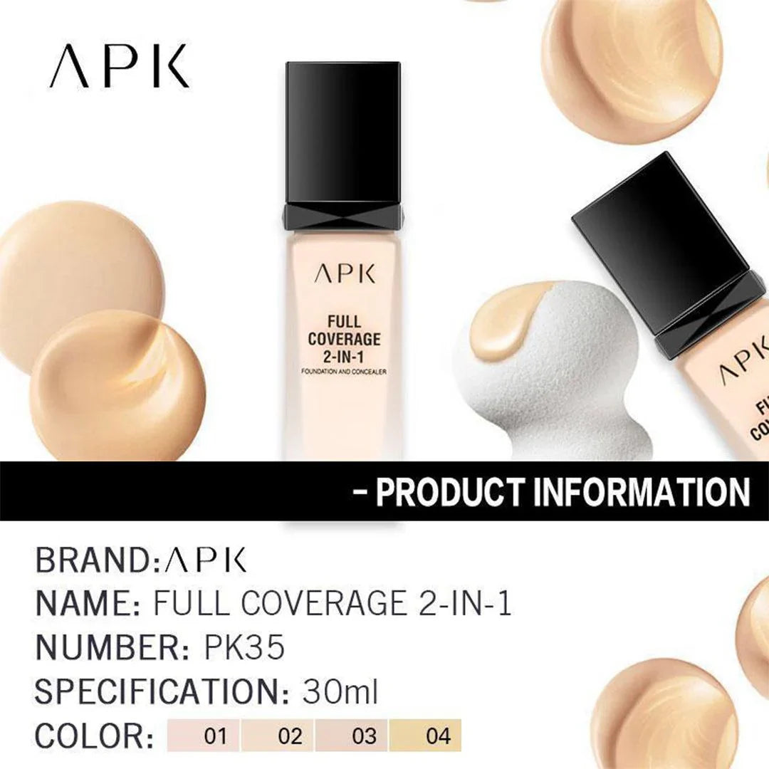 APK Full Coverage 2-in-1 Foundation & Concealer – 30ml APK