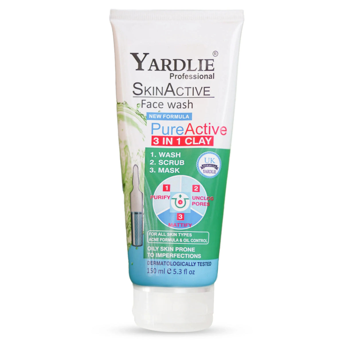 Yardlie Professional Skin Active Face Wash UK Based Formula - 120ml Yardlie