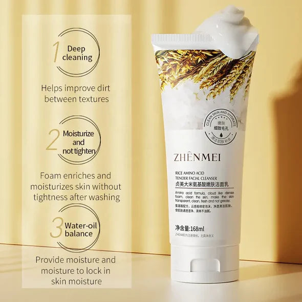 ZHENMEI Rice Amino Acid Tender Facial Cleanser 168ml ZHENMEI