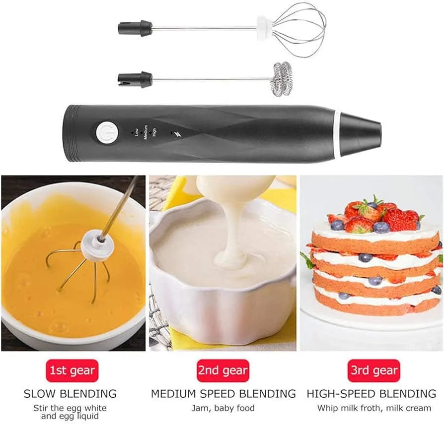 USB Rechargeable 3-Speed Electric Coffee Beater Milk Frother Cosmia.pk