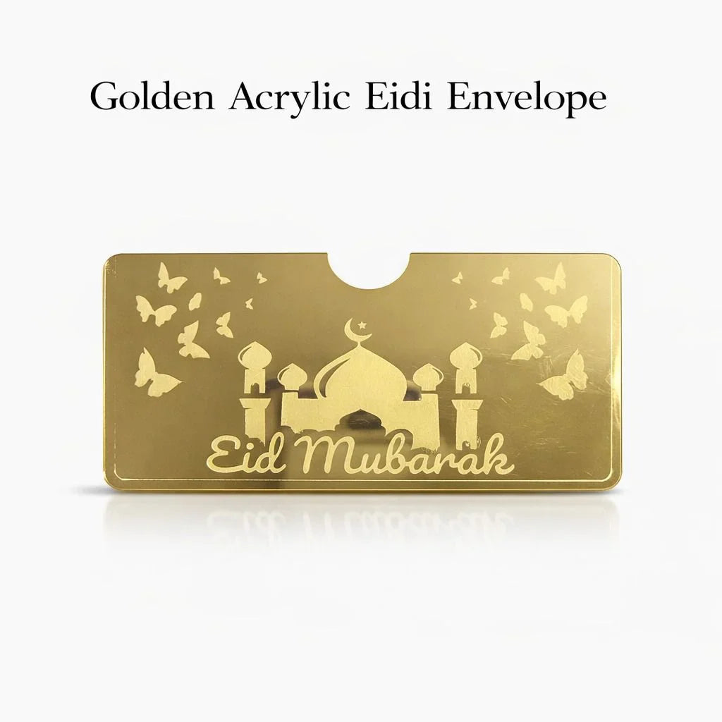 Golden acrylic golden envelope Cosmia.pk