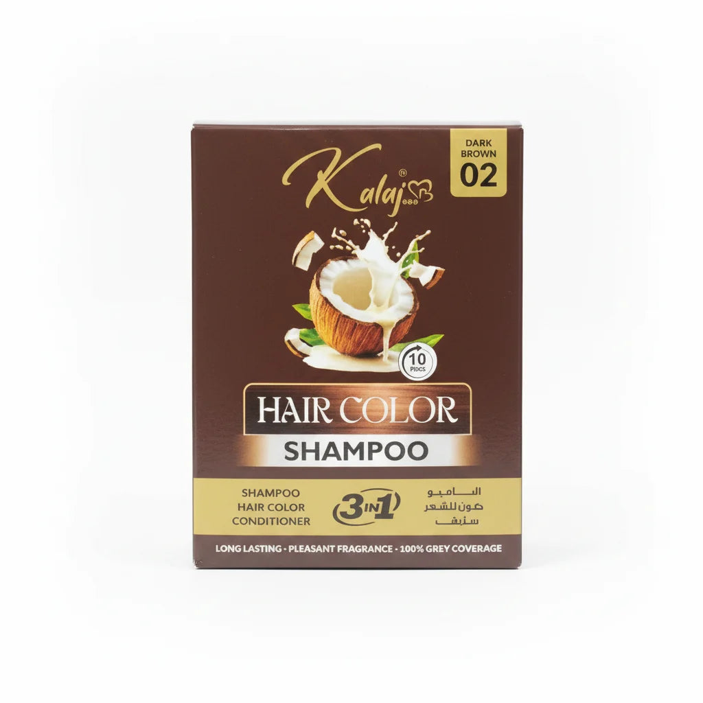 Kalaj 3 in 1 Dark Brown Hair Color Shampoo Kalaj
