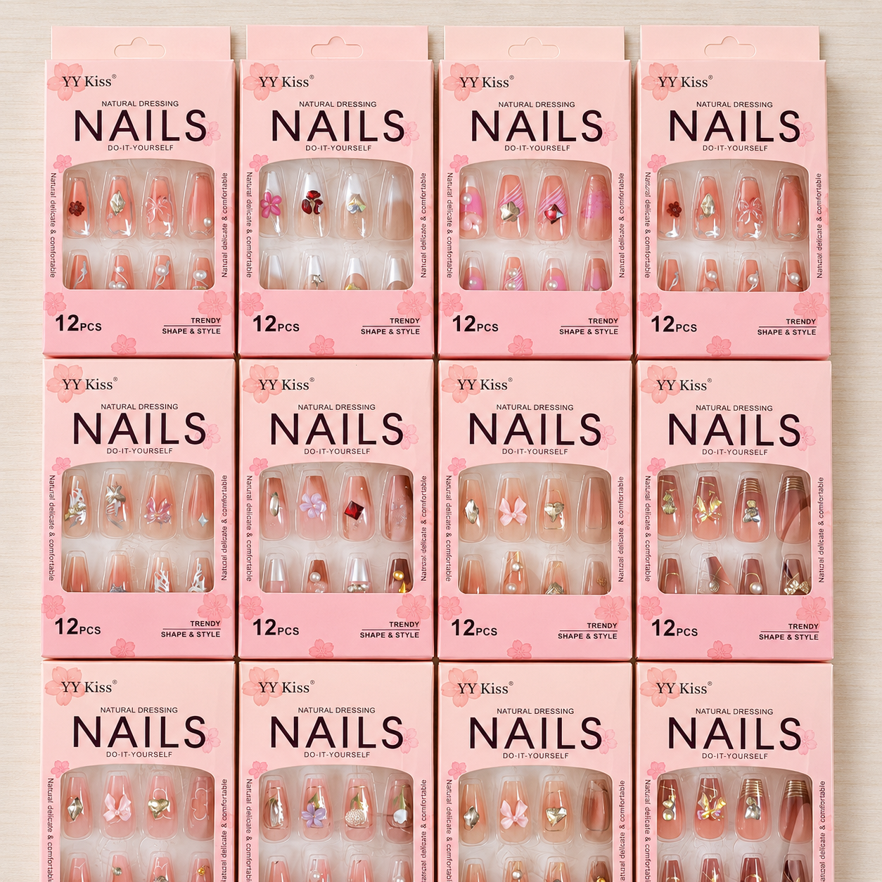 YY Kiss Luxury False Nail – 12Pcs Press On Nails YY Kiss