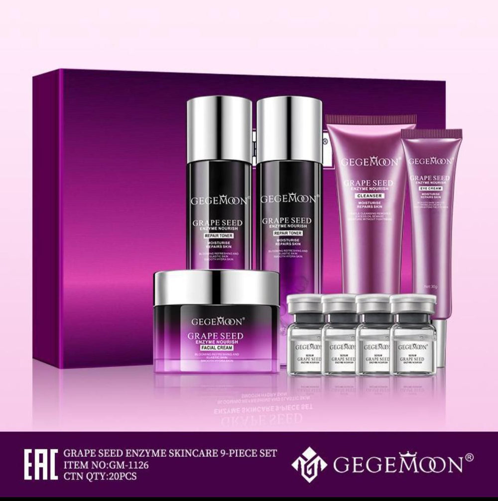 Gegemoon Grape Seed Enzyme Skin Care Kit - 9Pcs Gegemoon