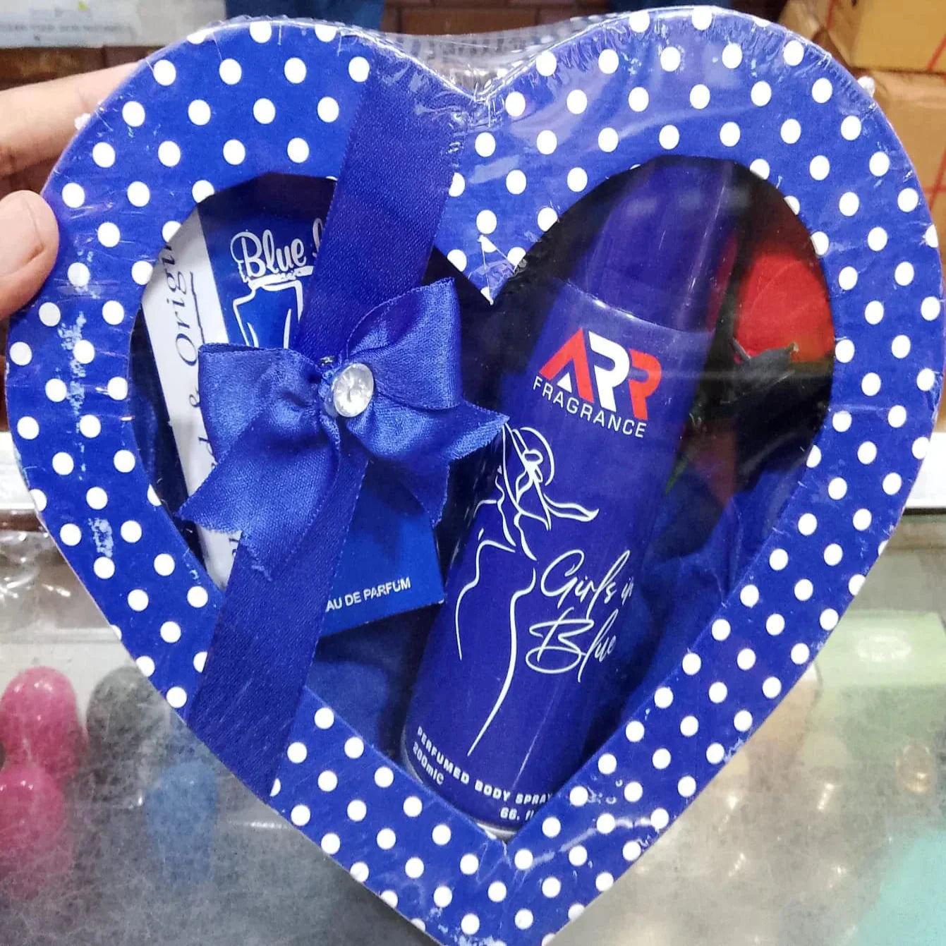 Heart Shape Gift Pack 2 Pcs Perfume 35ml + 200ml Body Spray Set Cosmia.pk
