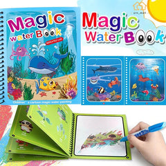 Magic Water Drawing Book, Reusable Coloring Book with Water Pen Cosmia.pk