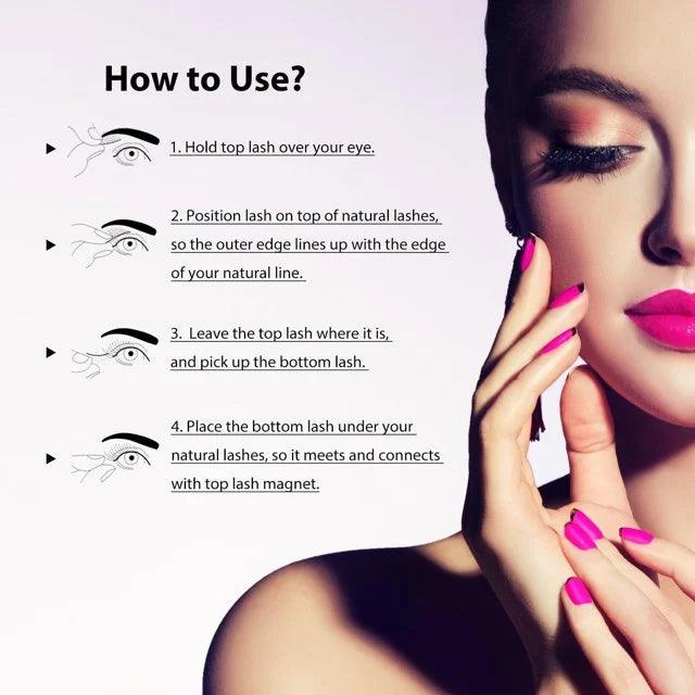 4 Pieces/Set Triple Magnetic False Eyelashes Cosmia.pk