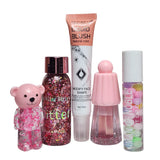 Teddy bear lip gloss & Glitter Eye Shadow & Liquid Blusher & Jelly Lip Glaze & Lip Oil - 5 Pcs Deal