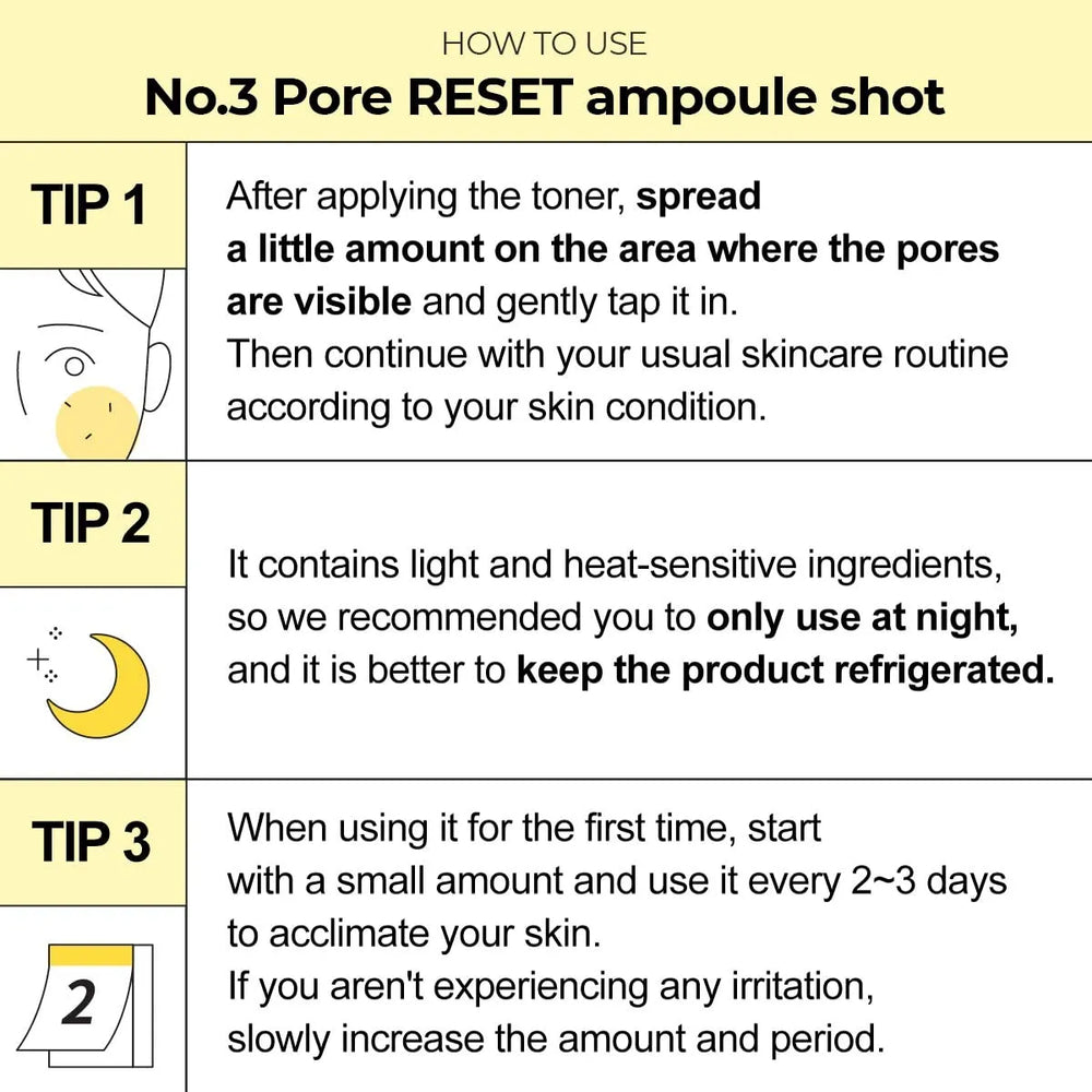 Numbuzin No.3 Pore Reset Ampoule Shot - 25ml Numbuzin
