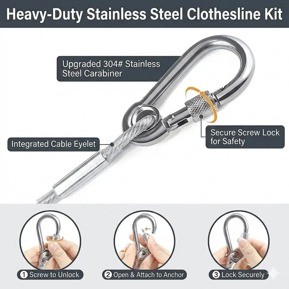 Stainless Steel PVC Coated Clothes Drying Rope Cosmia.pk