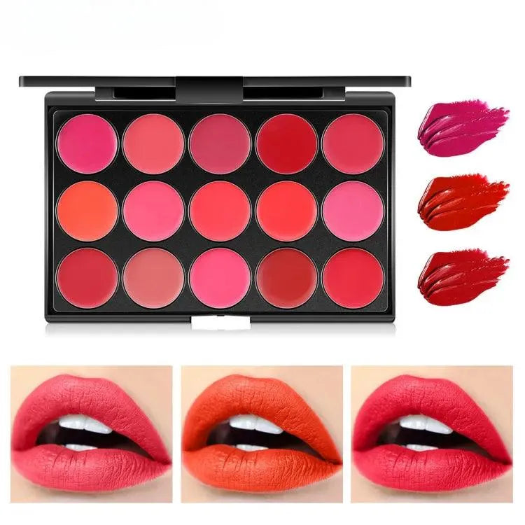 Miss Rose Matte Nourishing Lip Cream Palette - 15 Colors Miss Rose