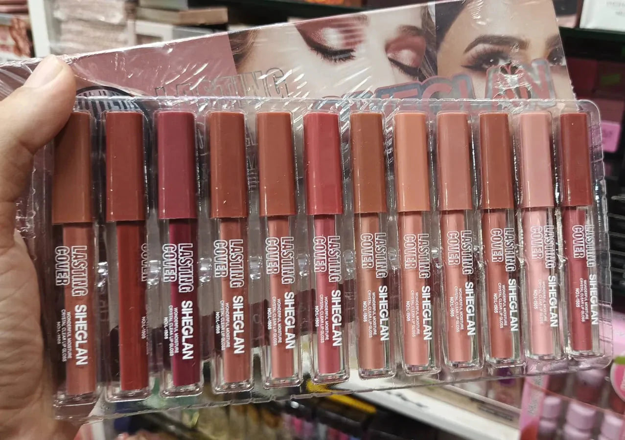 Sheglan Matte Long Lasting Cover Lip Glosses - 12 Pcs Set Siheglan