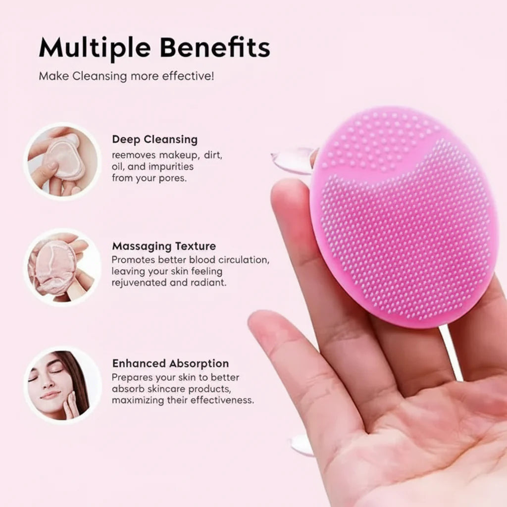 Portable Facial Cleaning Mat Pad Scrubber Silicone Face Cleansing Cosmia.pk