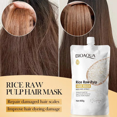 Bioaqua Rice Pulp Hair Mask Smooth - 400g Bioaqua