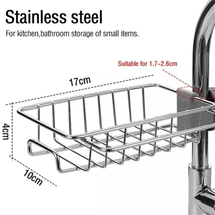 Rotatable Stainless Steel Sink Drainer & Storage Rack Cosmia.pk