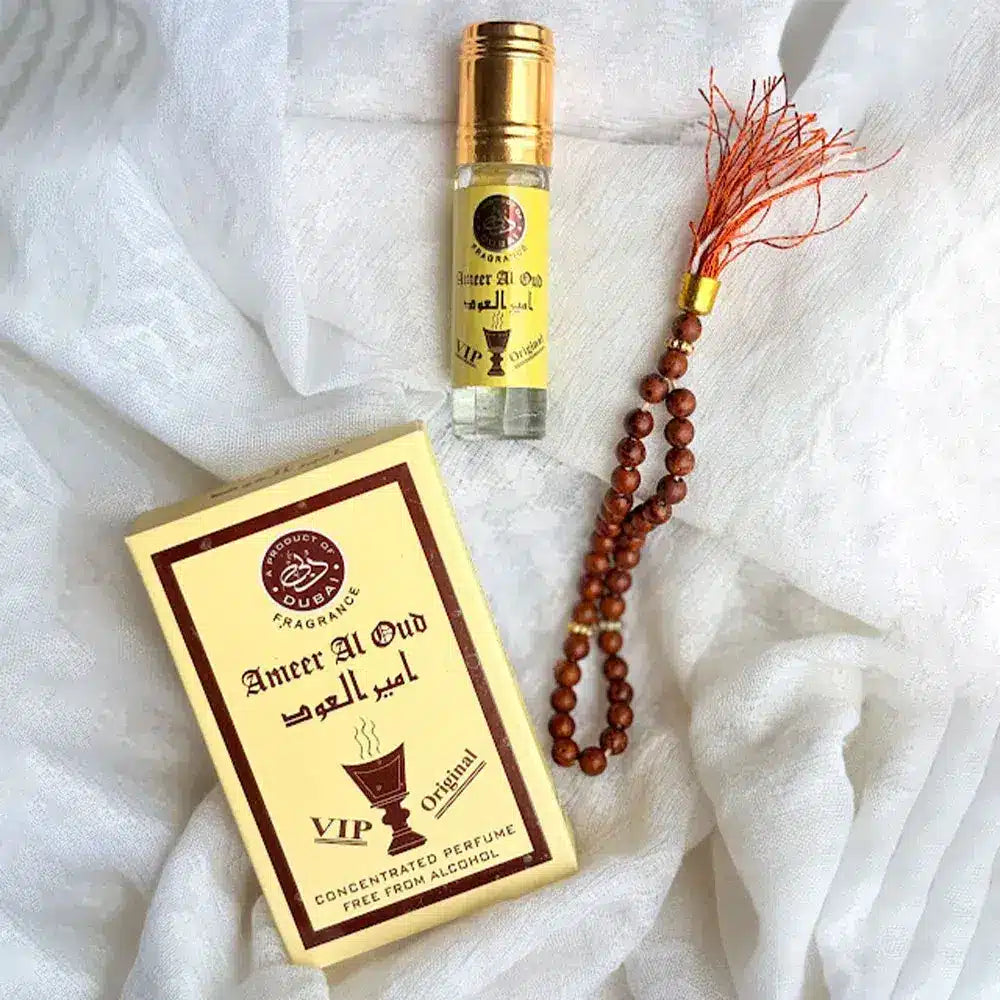 Original labbaik Ameer Al Oud attar With Tasbeeh - 6ml Cosmia