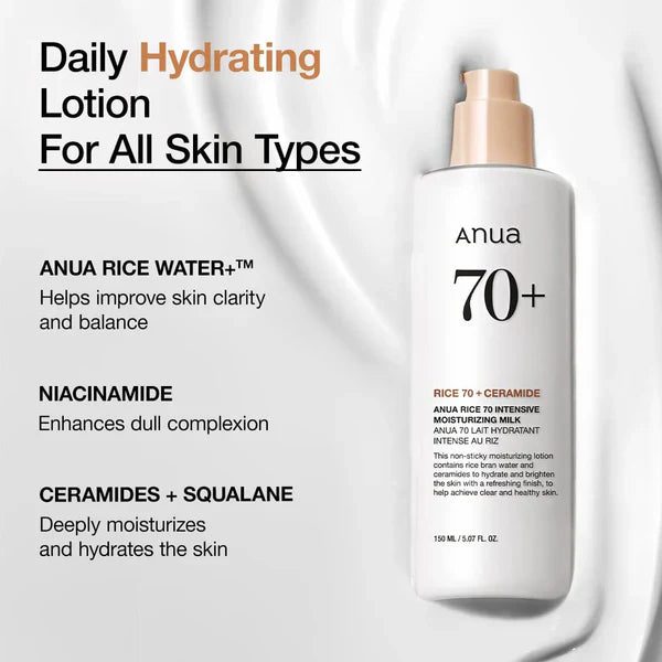 Anua Rice 70 Intensive Moisturizing Milk - 150ml Anua