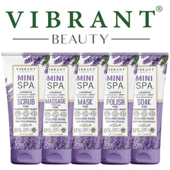 Vibrant Beauty Mini Spa Lavender + Mint Manicure Pedicure Kit - 200ml Vibrant Beauty