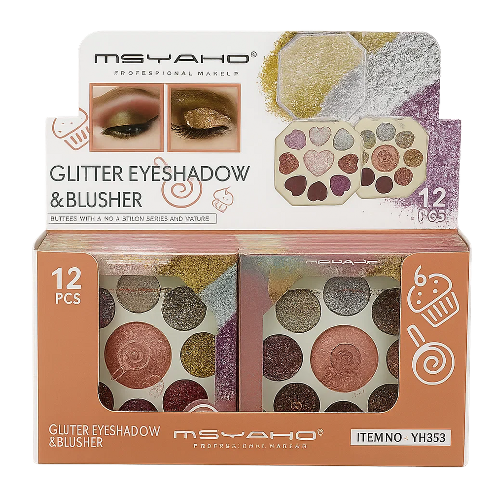 MSYAHO Glitter Eyeshadow & Blusher – 2-in-1 Glow & Glam Combo MSYAHO