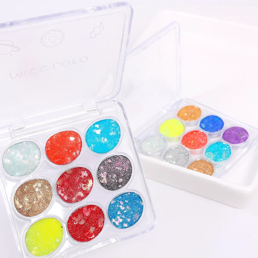 Miss Lara Cream Glitter Eyeshadow Palette - 9 Color Miss Lara