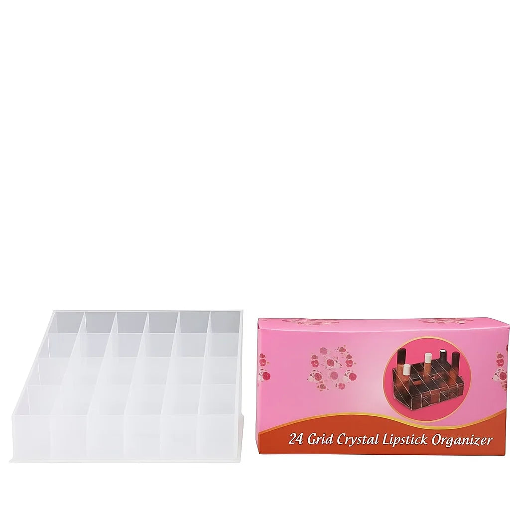 24-Grid Crystal Lipstick Organizer Cosmia