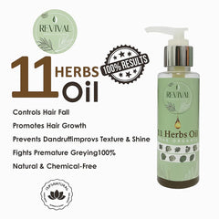 Revival 11 Herbs Hair Oil – Intensive Herbal Formula for Hair Growth Revival