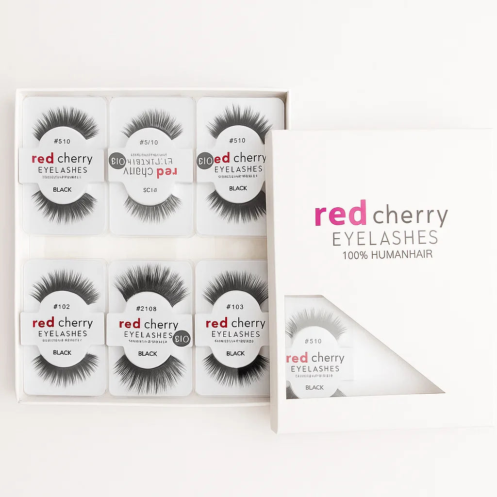 Red Cherry 100 % Human Hair False Eyelashes Each Red Cherry