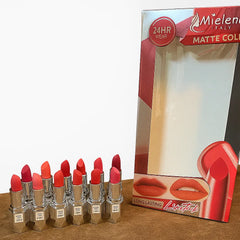 Mielena 24HR Wear Matte Lipstick  - 12 Pcs Set Mielena
