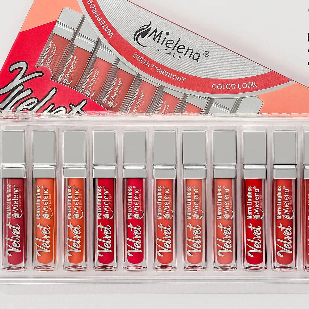 Mielena Velvet Matte Lipgloss - 12 Pcs Set Mielena