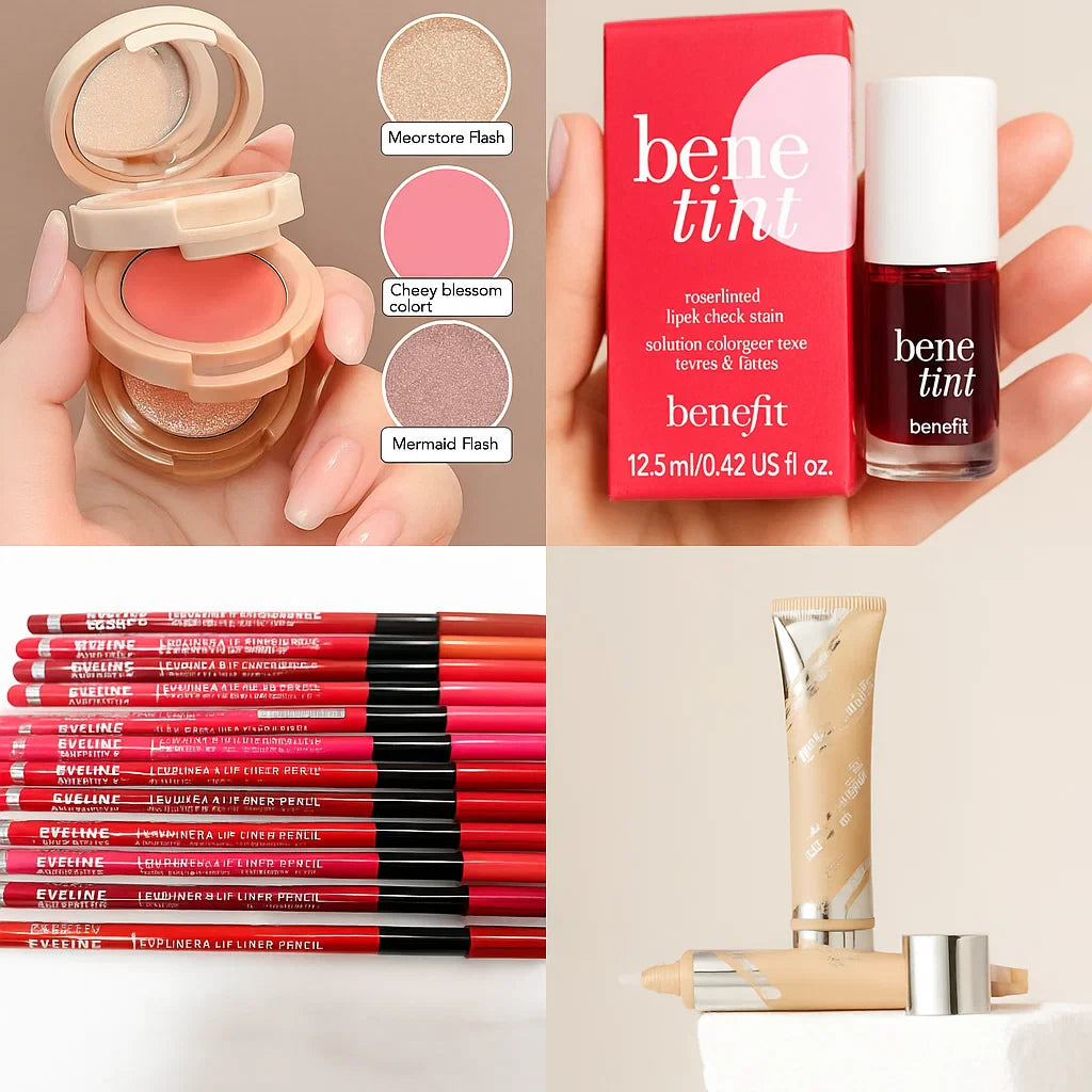 Office Girl Makeup Deal – 15 Pcs Set (Lip Pencils, 3-in-1 Face Cosmia.pk