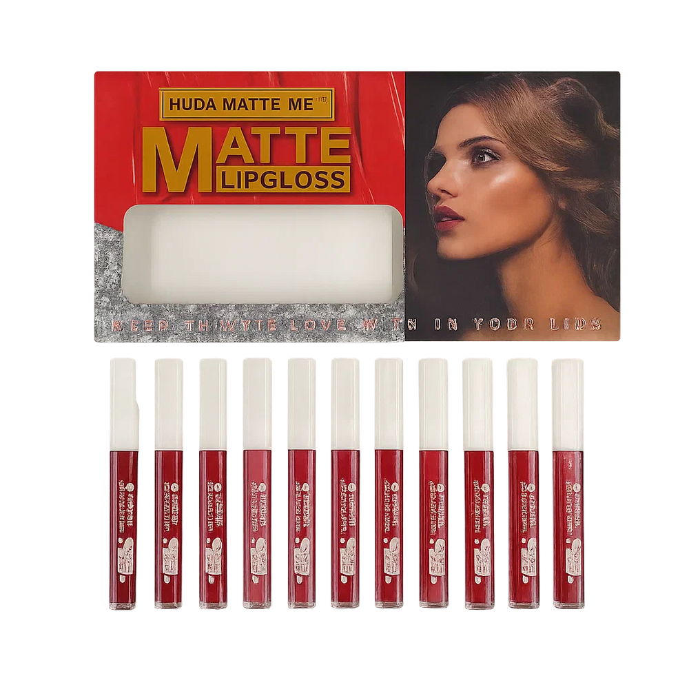 Huda Matte Me Matte Lip Gloss - 12 Pcs Huda Beauty