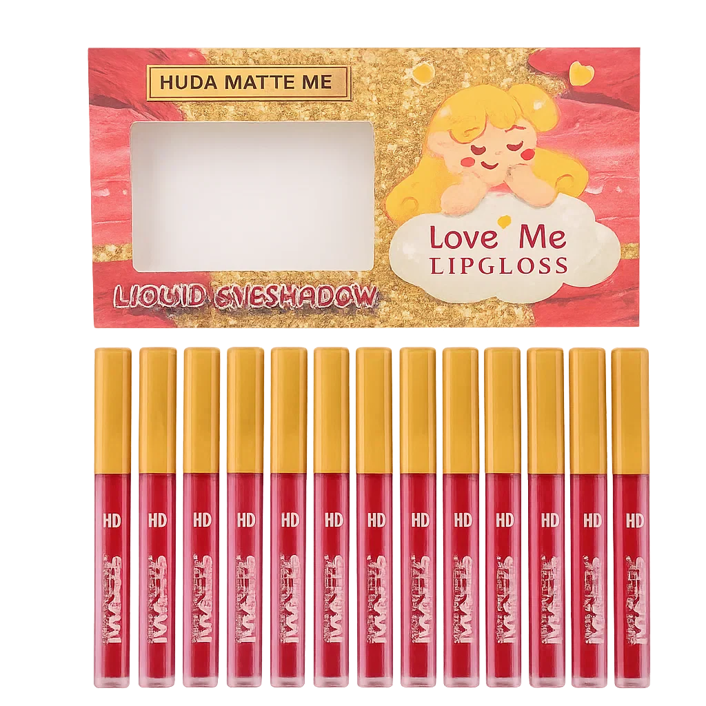 Huda Matte Me 12 Pcs Lip Gloss Pack Huda Matte Me