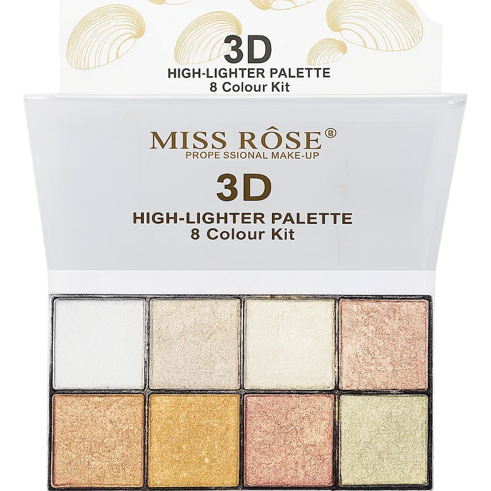 Miss Rose Highlighter 3D - 8 Colour Kit Miss Rose
